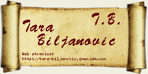 Tara Biljanović vizit kartica